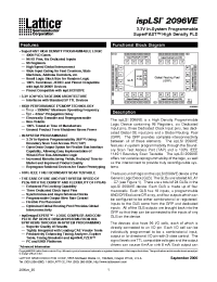 Datasheet 2096VE manufacturer Lattice