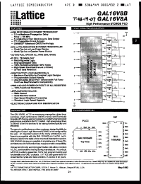 Datasheet GAL16V8A-15LPI manufacturer Lattice