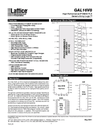 Datasheet GAL16V8D-15LJ manufacturer Lattice