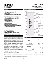 Datasheet GAL16VP8B-15LJ manufacturer Lattice