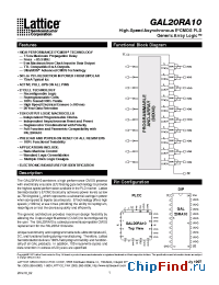 Datasheet GAL20RA10B manufacturer Lattice