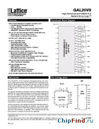 Datasheet GAL20V8B-15L/883 manufacturer Lattice