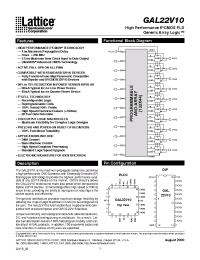 Datasheet GAL22V10B-15LP manufacturer Lattice