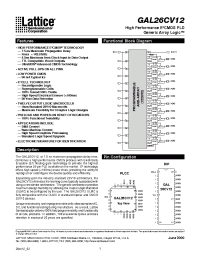 Datasheet GAL26CV12B-10LJ manufacturer Lattice