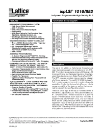 Datasheet ISPLSI1016-60LH manufacturer Lattice