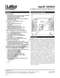 Datasheet ISPLSI2032-110LJ manufacturer Lattice