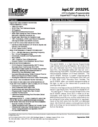 Datasheet ispLSI2032VL-180LT48 производства Lattice