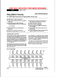 Datasheet PALCE610H-15PC manufacturer Lattice