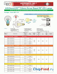 Datasheet DEC1-A19-0BG-024V manufacturer LEDtronics
