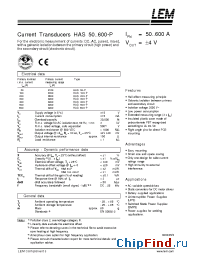 Datasheet HAS600-P manufacturer LEM