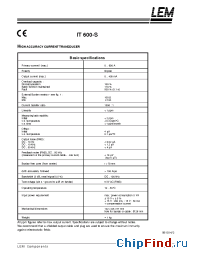 Datasheet IT600-S manufacturer LEM