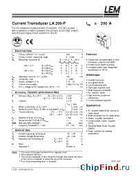 Datasheet LA200-P manufacturer LEM