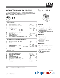 Datasheet LV100-1000 manufacturer LEM