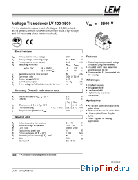 Datasheet LV100-3500 manufacturer LEM