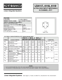 Datasheet 2N4118 manufacturer Linear IS