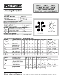 Datasheet LS424 manufacturer Linear IS