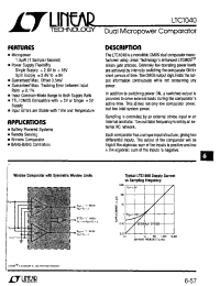 Datasheet LT1040 manufacturer Linear