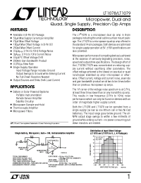 Datasheet LT1078ACH manufacturer Linear