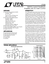 Datasheet LT1228 manufacturer Linear