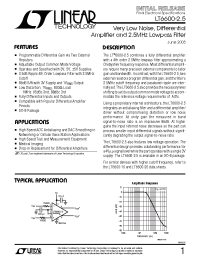 Datasheet LT6600-2.5 manufacturer Linear