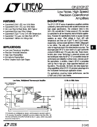 Datasheet OP-37E manufacturer Linear