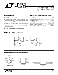Datasheet RH118 manufacturer Linear
