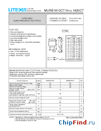 Datasheet MURB1610CT manufacturer Lite-On