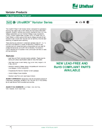 Datasheet V10E625P manufacturer Littelfuse