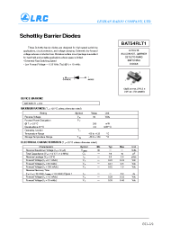 Datasheet BAT54RLT1 manufacturer Leshan Radio