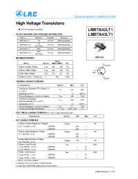 Datasheet LMBTA42LT1G manufacturer Leshan Radio