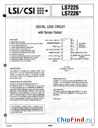 Datasheet LS7226-S manufacturer LSI