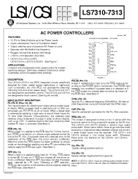 Datasheet LS7313 manufacturer LSI