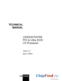 Datasheet LSI53C875E manufacturer LSI Logic