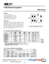 Datasheet 203X manufacturer M/A-COM