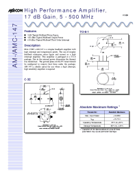 Datasheet AM-147PIN manufacturer M/A-COM