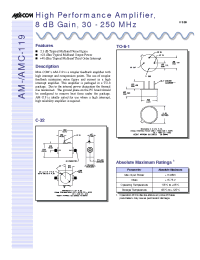 Datasheet AMC-119SMA manufacturer M/A-COM