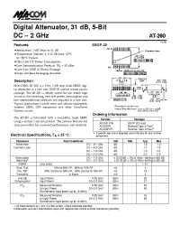 Datasheet AT-260PIN manufacturer M/A-COM