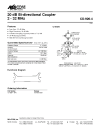 Datasheet CD-920-4 manufacturer M/A-COM
