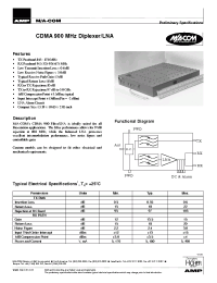 Datasheet CDMA900MHZDIPLEXER manufacturer M/A-COM