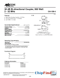 Datasheet CH-130-4SMA manufacturer M/A-COM