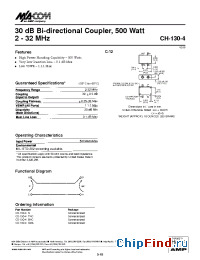 Datasheet CH-130-4TNC manufacturer M/A-COM