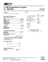 Datasheet CH-138 manufacturer M/A-COM