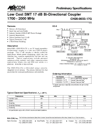 Datasheet CH20-0033-17G-RTR manufacturer M/A-COM