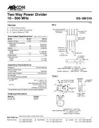 Datasheet DS-109PIN manufacturer M/A-COM