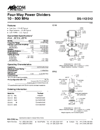 Datasheet DS-112312 manufacturer M/A-COM