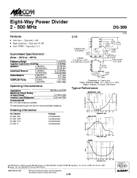 Datasheet DS-309BNC manufacturer M/A-COM