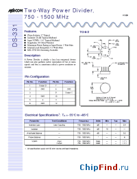 Datasheet DS-331PIN manufacturer M/A-COM