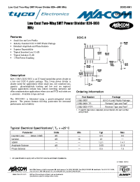 Datasheet DS52-0001 manufacturer M/A-COM