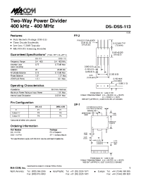 Datasheet DSS-113PIN manufacturer M/A-COM