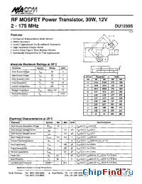 Datasheet DU1230S manufacturer M/A-COM